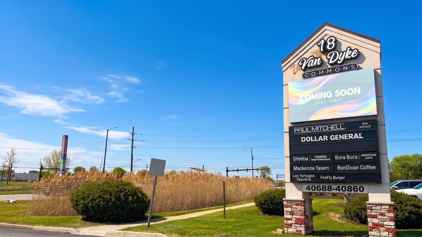 Commercial outdoor LED sign at 4,000 Nits daylight washout