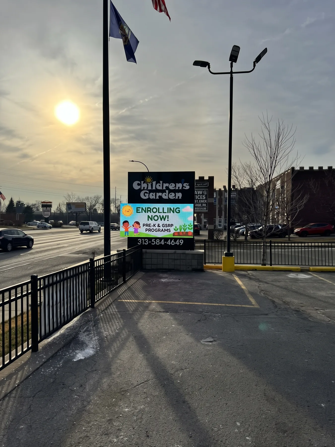 Children's Garden outdoor LED monument sign in Dearborn