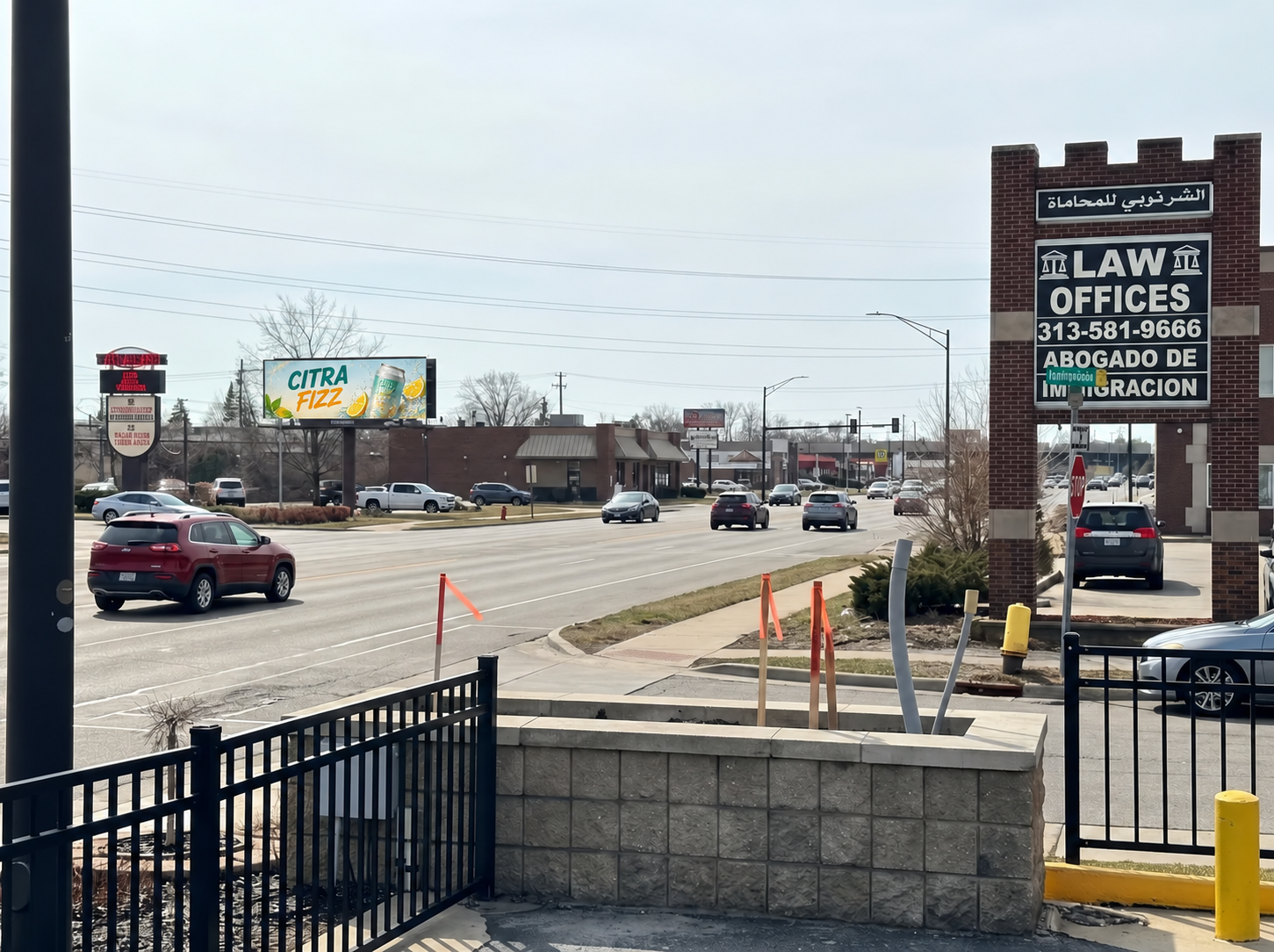 Children's Garden roadside monument sign location in Dearborn, Michigan