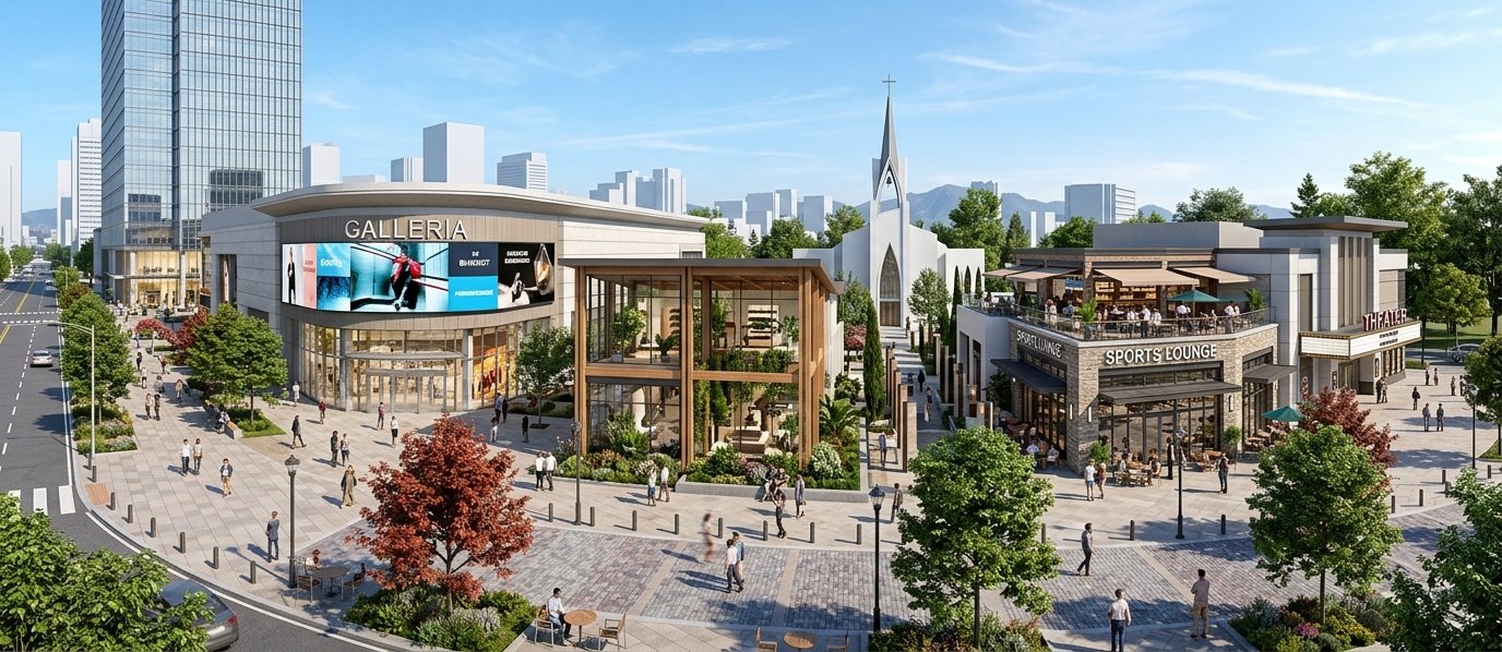 Commercial District Masterplan with Executive Focus Mode