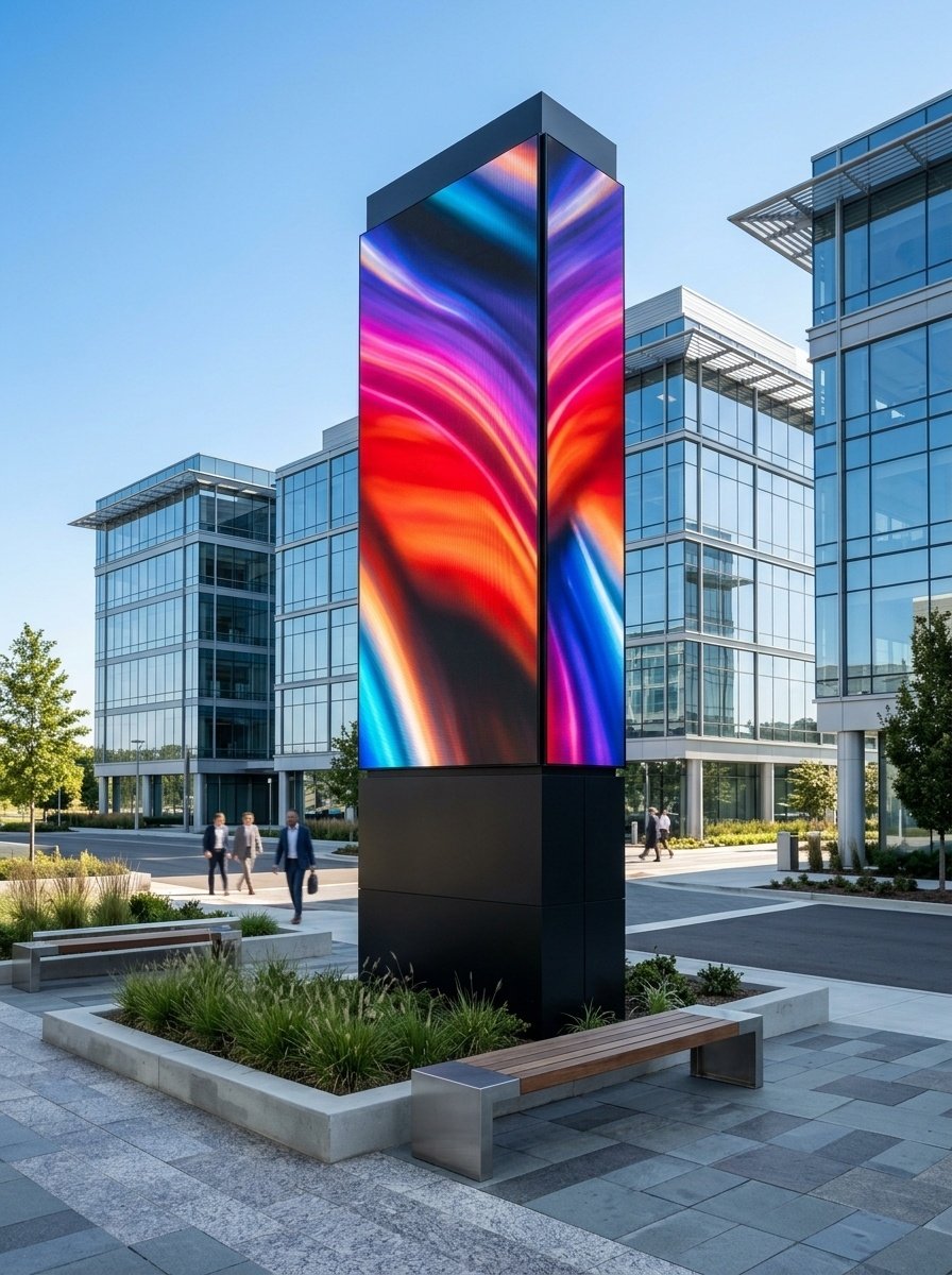 Architectural Commercial Monument LED Display Installation
